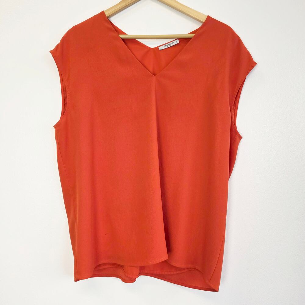 M.M. Lafleur The Joan Top Orange Short Sleeve Blouse Size Large Workwear Career - Picture 2 of 8